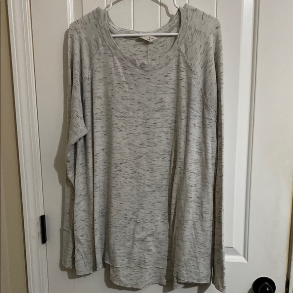 Space Dye Tee Heather Gray Long Sleeve Top - Picture 1 of 7